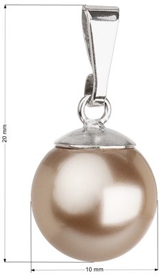 Strieborný prívesok s hnedou guľatou perlou 34150.3