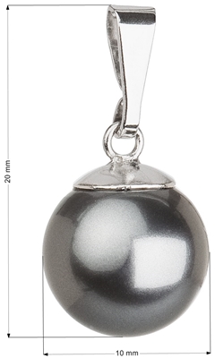 Strieborný prívesok so sivou guľatou perlou 34150.3