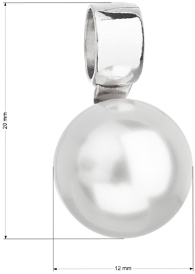 Strieborný prívesok s bielou guľatou perlou 34212.1