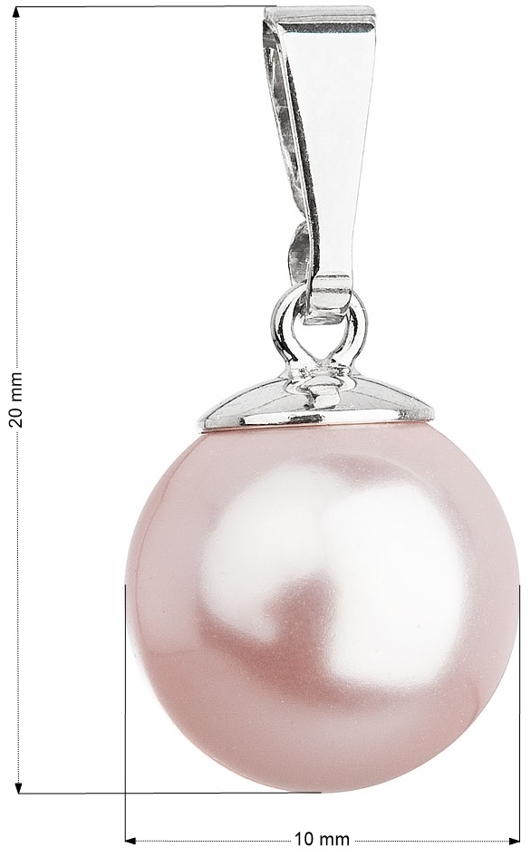 Strieborný prívesok s ružovou guľatou perlou 34150.3