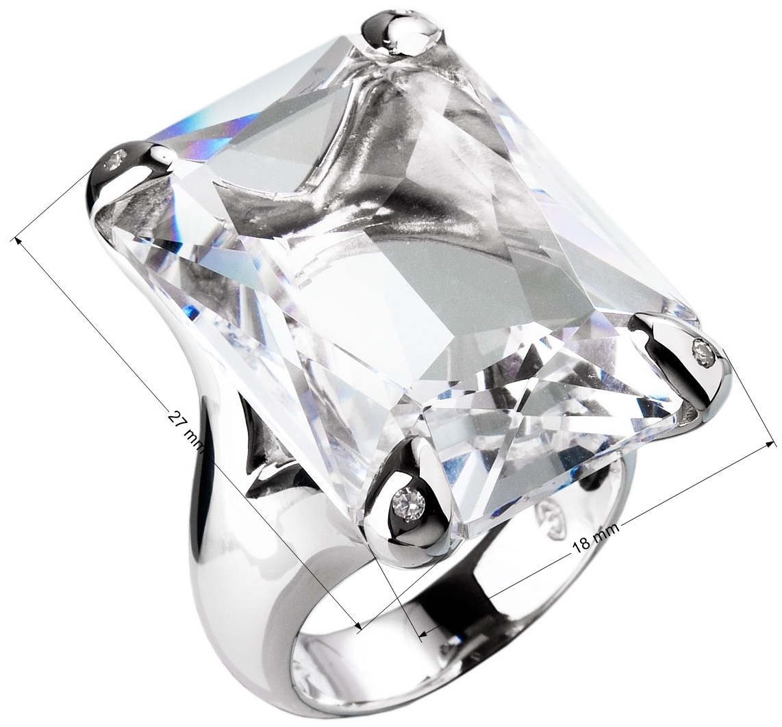 Strieborný prsteň s krištálmi Swarovski biely 35804.1