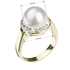 Strieborný prsteň s krištáľmi Swarovski a perlou biely luminous green 35021.6