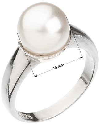 Strieborný prsteň s perlou biely 35022.1