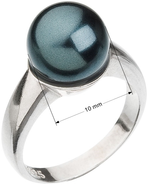 Strieborný prsteň s perlou zelený 35022.3 tahiti