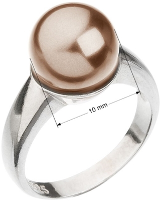 Strieborný prsteň s perlou hnedý 35022.3