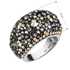 Strieborný prsteň s krištálmi Swarovski mix farieb čierna hnedá zlatá 35028.4