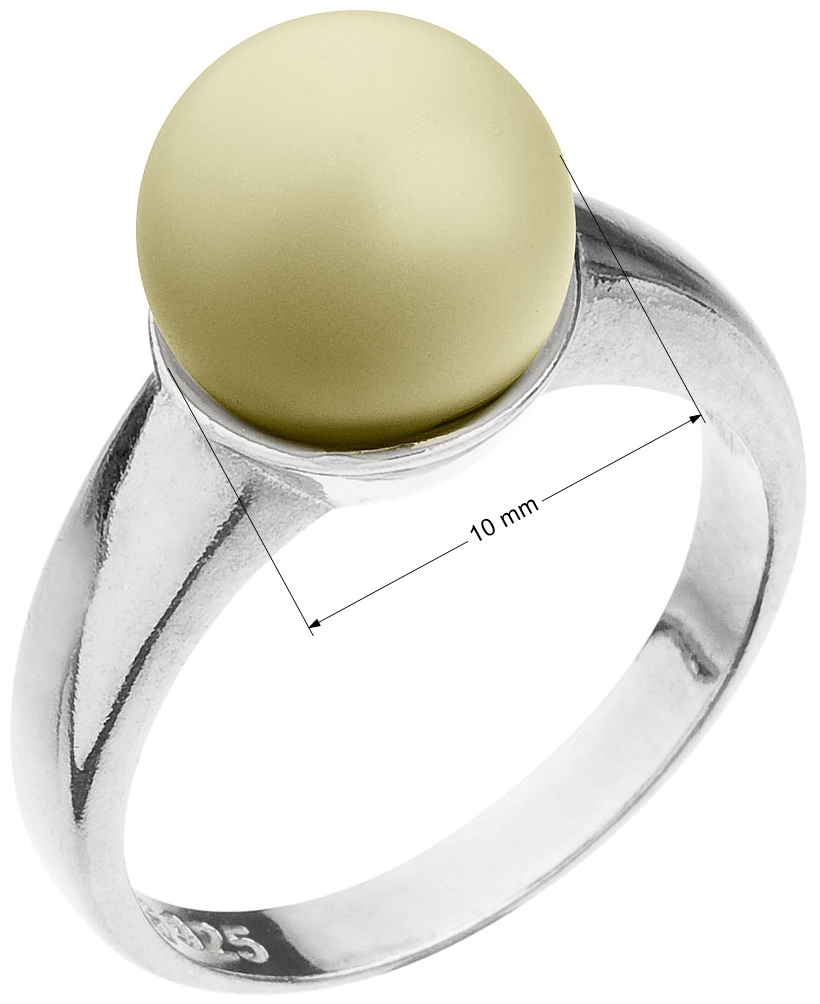 Strieborný prsteň s perlou pastelovo žltý 35022.3