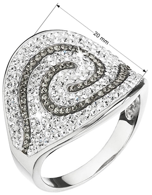 Strieborný prsteň s krištálmi Swarovski šedý 35052.3