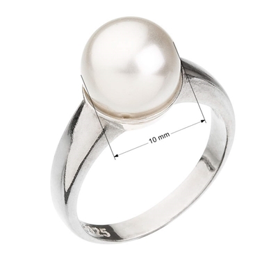 Strieborný prsteň s Preciosa perlou biely 35022.1