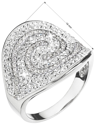 Strieborný prsteň s kryštálmi Swarovski bielo 35052.1 crystal