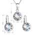 Sada šperkov s krištáľmi Swarovski náušnice, retiazka a prívesok biele strieborné okrúhle39140.5