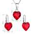 Sada šperkov s krištáľmi Swarovski náušnice, retiazka a prívesok červené srdce 39141.3