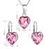 Sada šperkov s krištáľmi Swarovski náušnice, retiazka a prívesok ružové srdce 39141.3