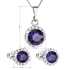 Sada šperkov s krištáľmi Swarovski náušnice, retiazka a prívesok fialové okrúhle 39152.3 purple