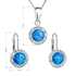 Sada šperkov so syntetickým opálom a krištáľmi Swarovski náušnice a prívesok modré okrúhle 39160.1