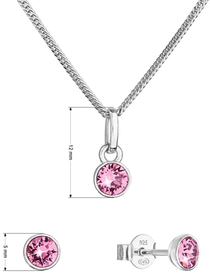 Sada šperkov s kryštálmi Swarovski náušnice, retiazka a prívesok ružové 39177.3 rose
