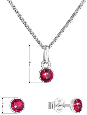 Sada šperkov s kryštálmi Swarovski náušnice, retiazka a prívesok červené 39177.3 ruby