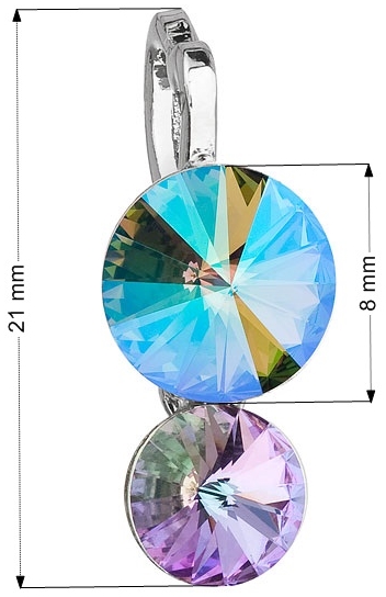 Prívesok bižutéria so Swarovski krištálmi zelený fialový okrúhly 54028.5