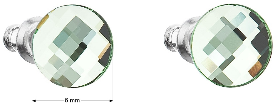 Náušnice bižutéria so Swarovski krištáľmi zelené okrúhle 56008.3 peridot