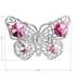 Brošňa bižutéria so Swarovski krištáľmi ružový motýľ 58002.3