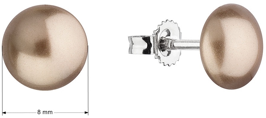 Strieborné náušnice kôstky s bronzovou perlou 71136.3 bronze