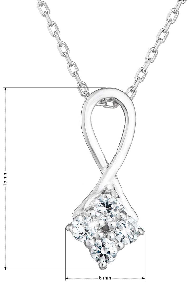 Strieborný náhrdelník so zirkónmi biely 882007.1