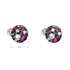 Strieborné náušnice kôstky s krištálmi Swarovski fialové okrúhle 31336.3 dark amethyst