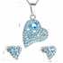Sada šperkov s krištálmi Swarovski náušnice,retiazka a prívesok modrá srdce 39170.3