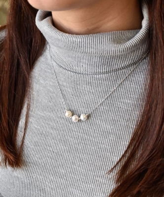 Perlový náhrdelník z pravých riečnych periel biely 22017.1