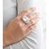 Strieborný prsteň s veľkým kryštálom biely 735800.1 crystal