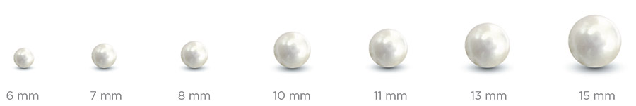 Velikost přírodních perel od 6 do 15mm